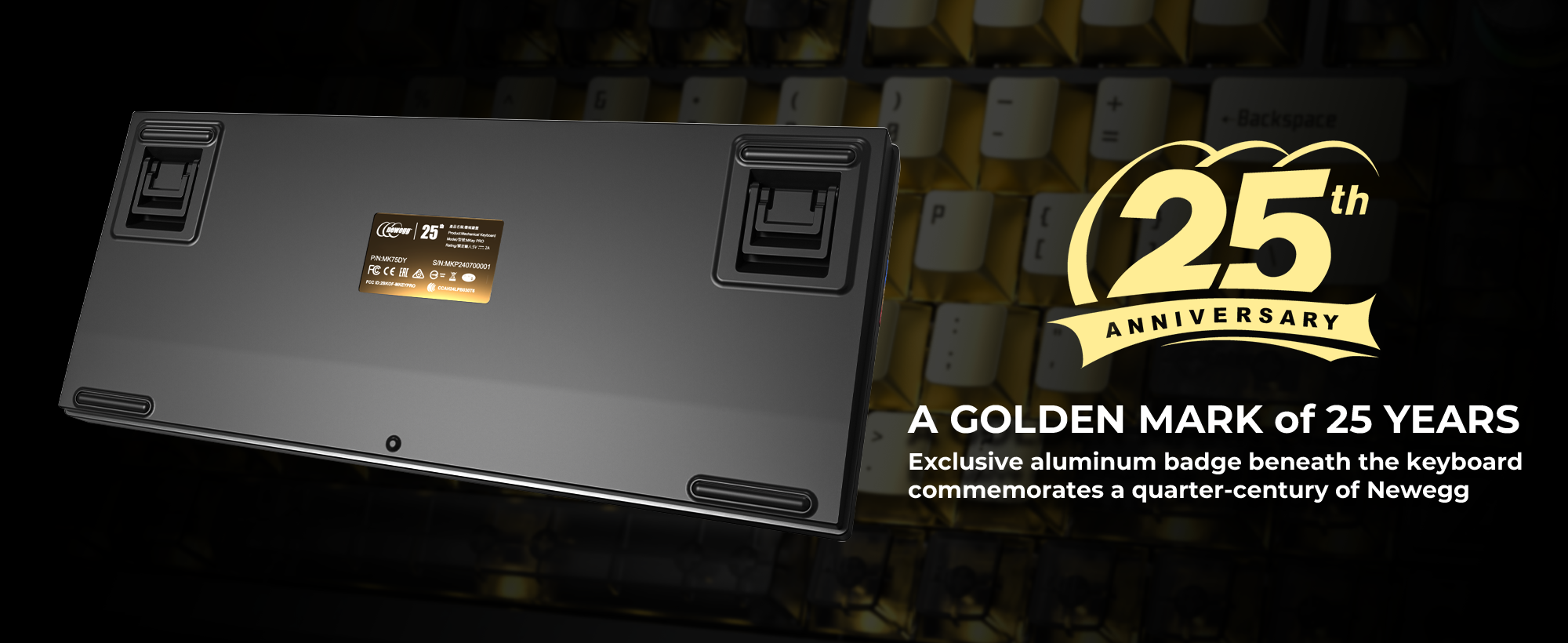 MONTECH MKey Pro Newegg 25th Anniversary Limited Gold Edition Mechanical Gaming Keyboard