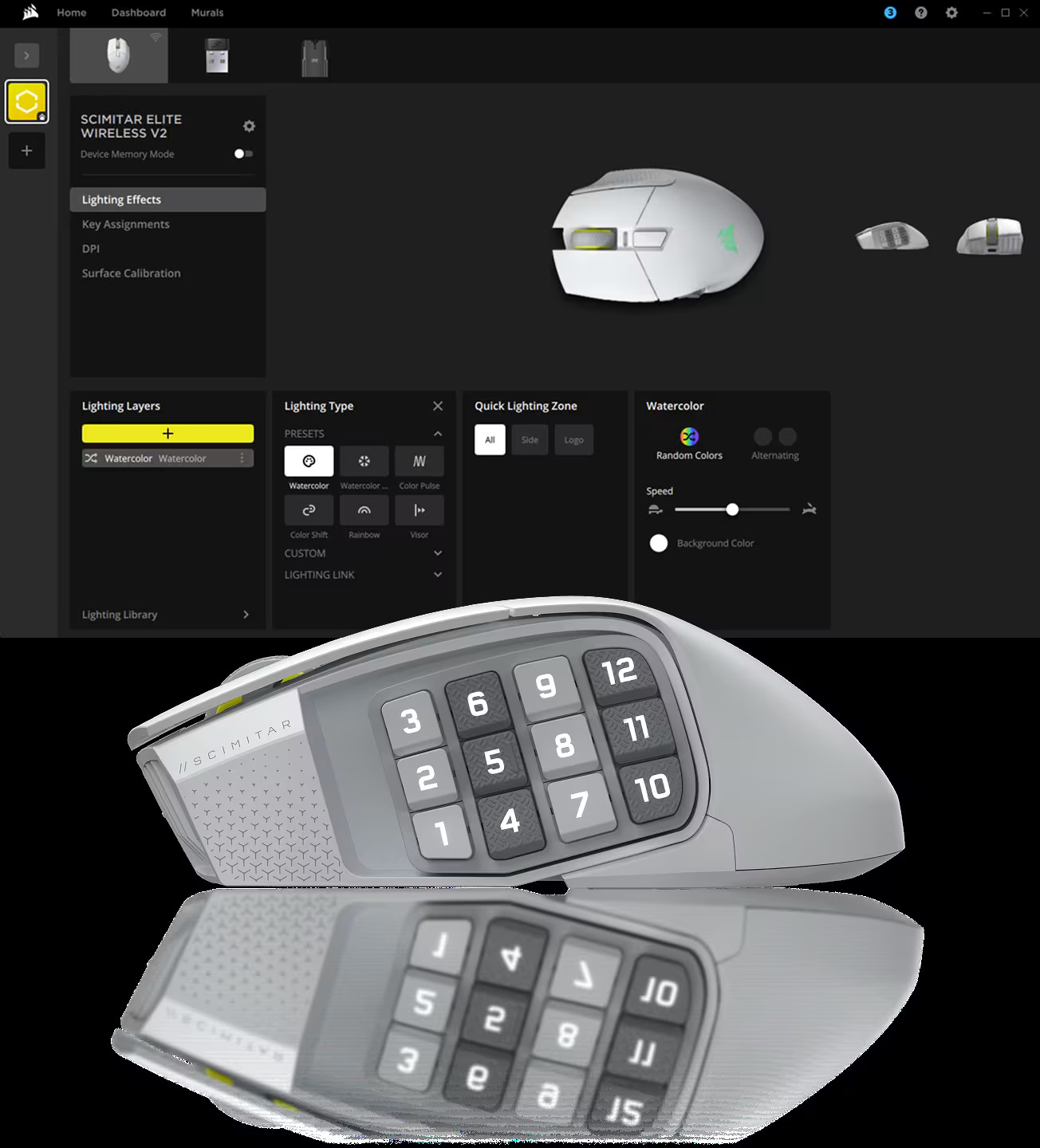 Corsair Scimitar Elite Wireless SE MMO Gaming Mouse