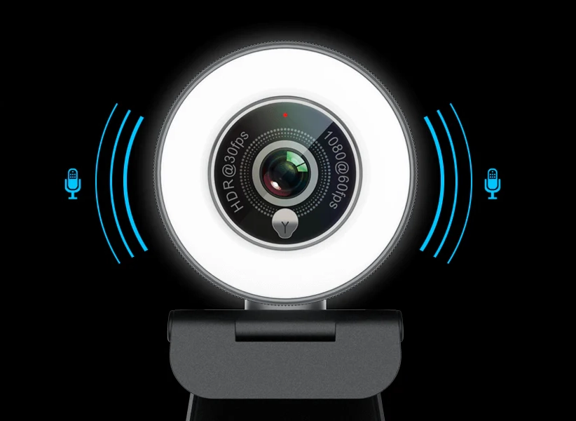 Angetube 1080p 967Pro Webcam with Ring Light for Streaming