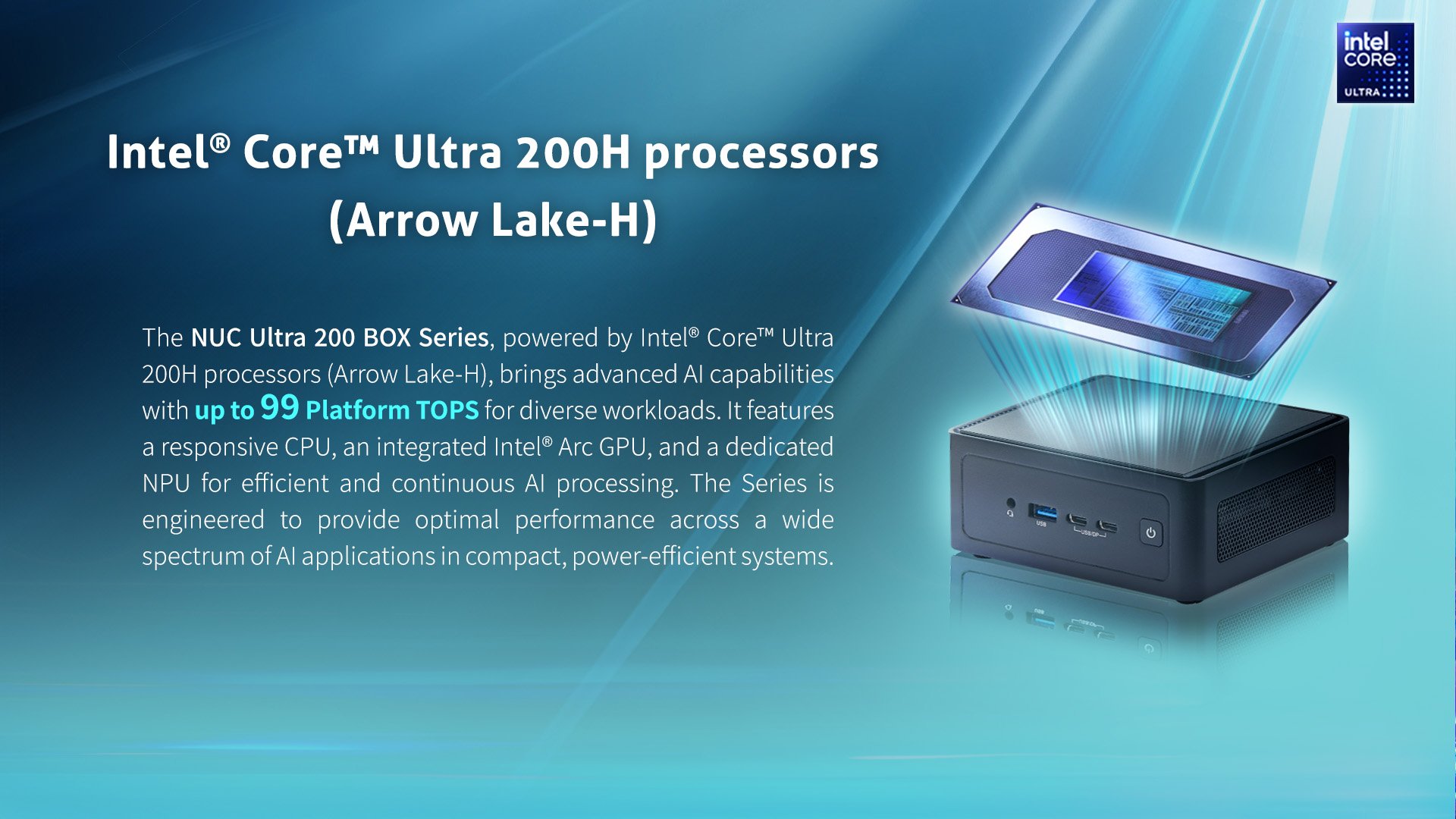 ASRock Industrial NUC BOX-225H Black Mini-PC Barebone