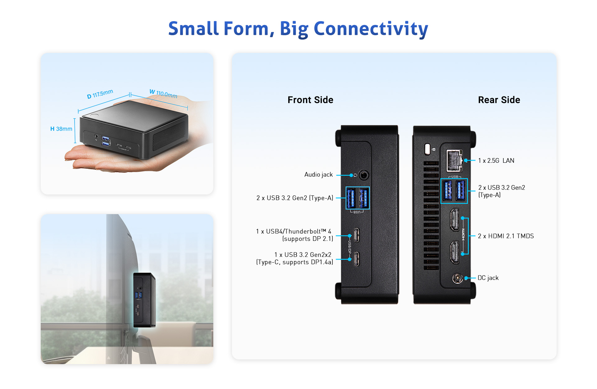 ASRock Industrial NUCS BOX-225H Black Mini-PC Barebone