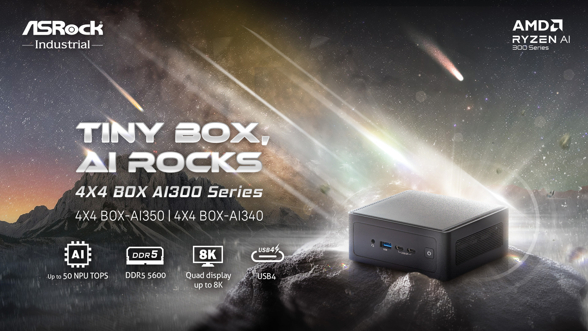ASRock Industrial 4X4 BOX-AI340 Barebone Systems