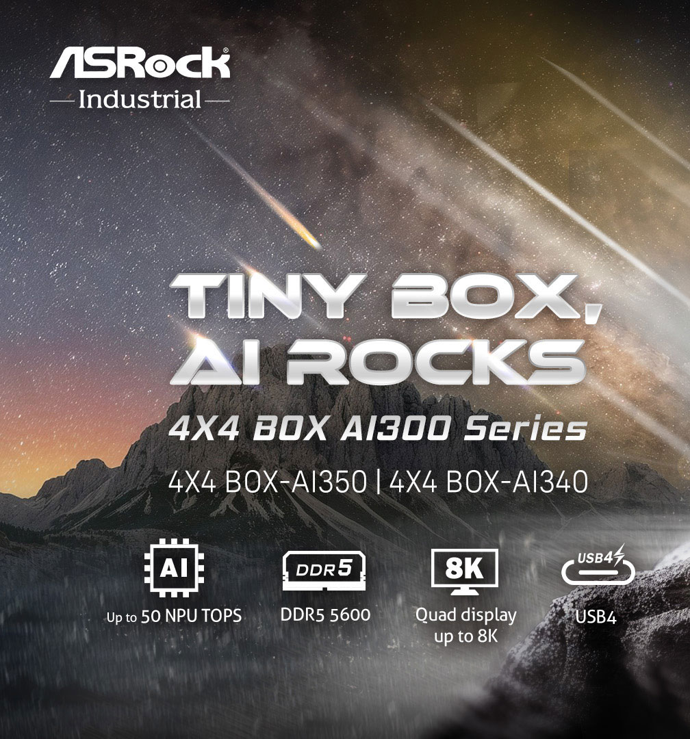 ASRock Industrial 4X4 BOX-AI340 Barebone Systems