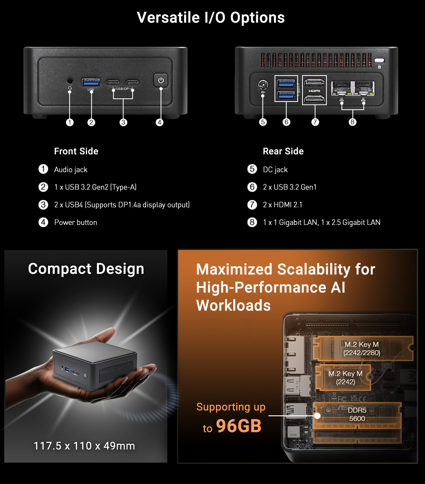 ASRock Industrial 4X4 BOX-AI340 Barebone Systems