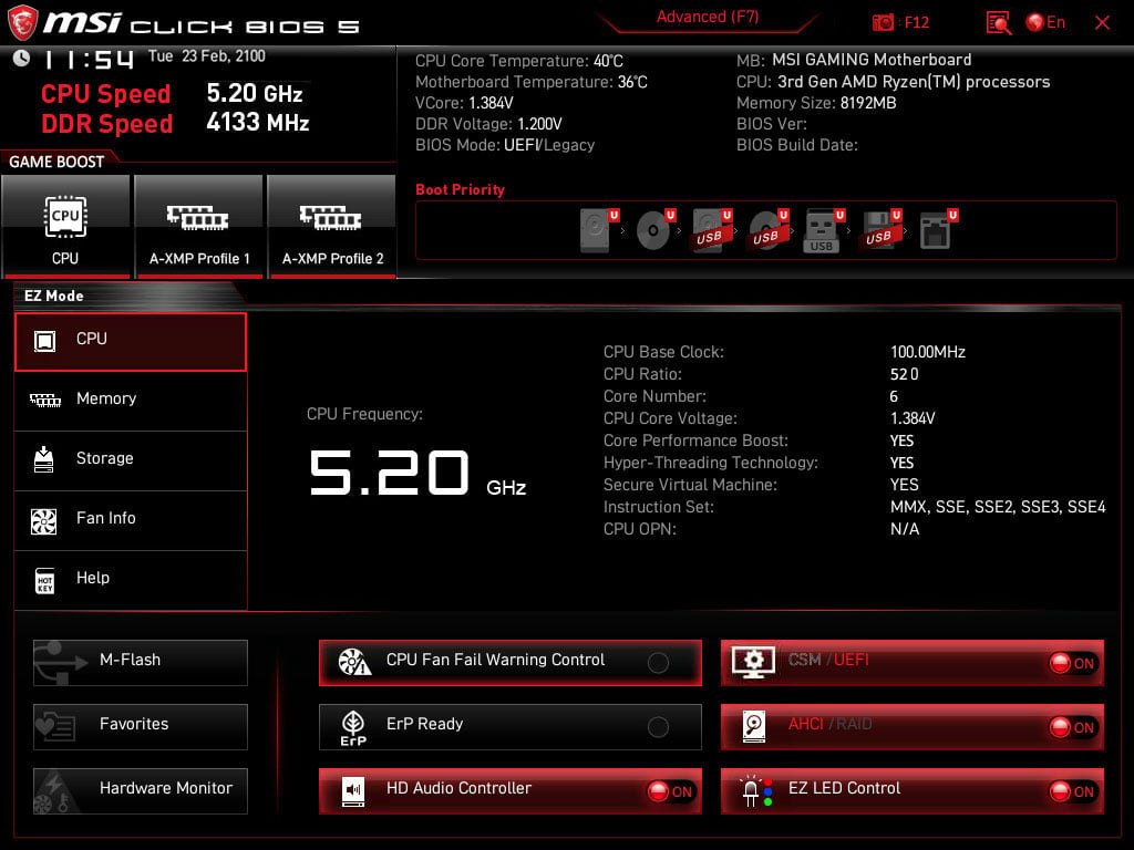 MSI MPG B550 GAMING PLUS AM4 ATX AMD Motherboard 