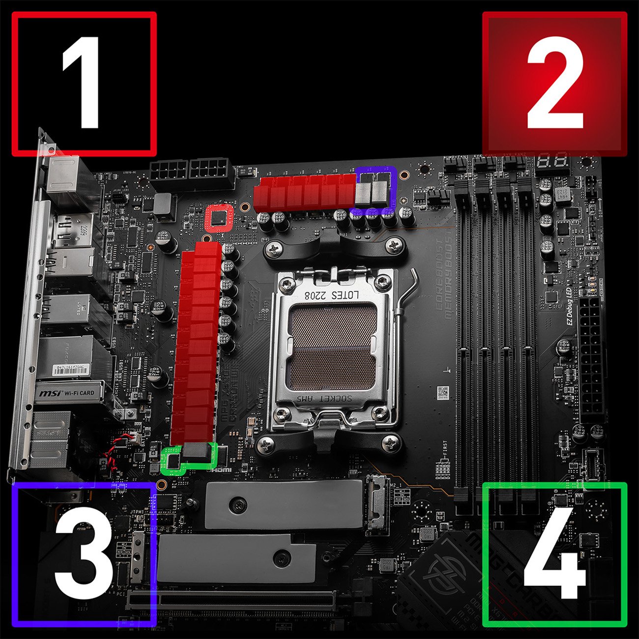 MSI MPG X670E CARBON WIFI Gaming Desktop Motherboard - AMD X670 Chipset -  Socket AM5 - ATX - X670ECARBWIFI - Motherboards 
