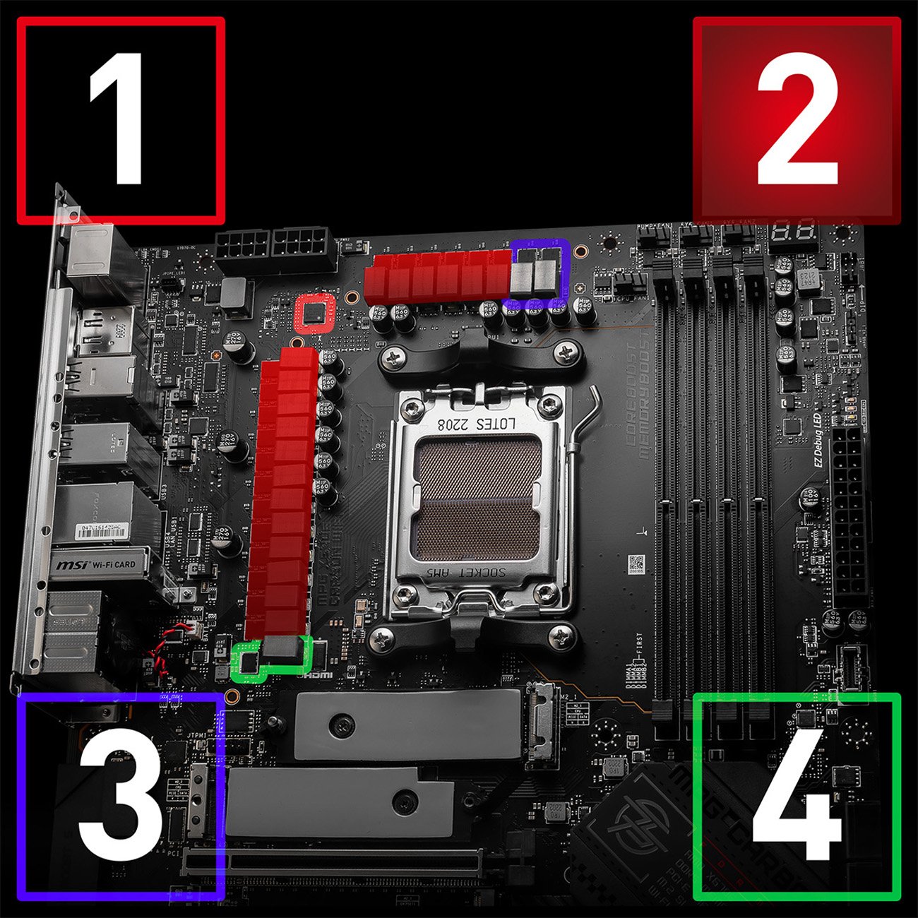 MSI MPG X670E CARBON WIFI AM5 ATX Motherboards - AMD 