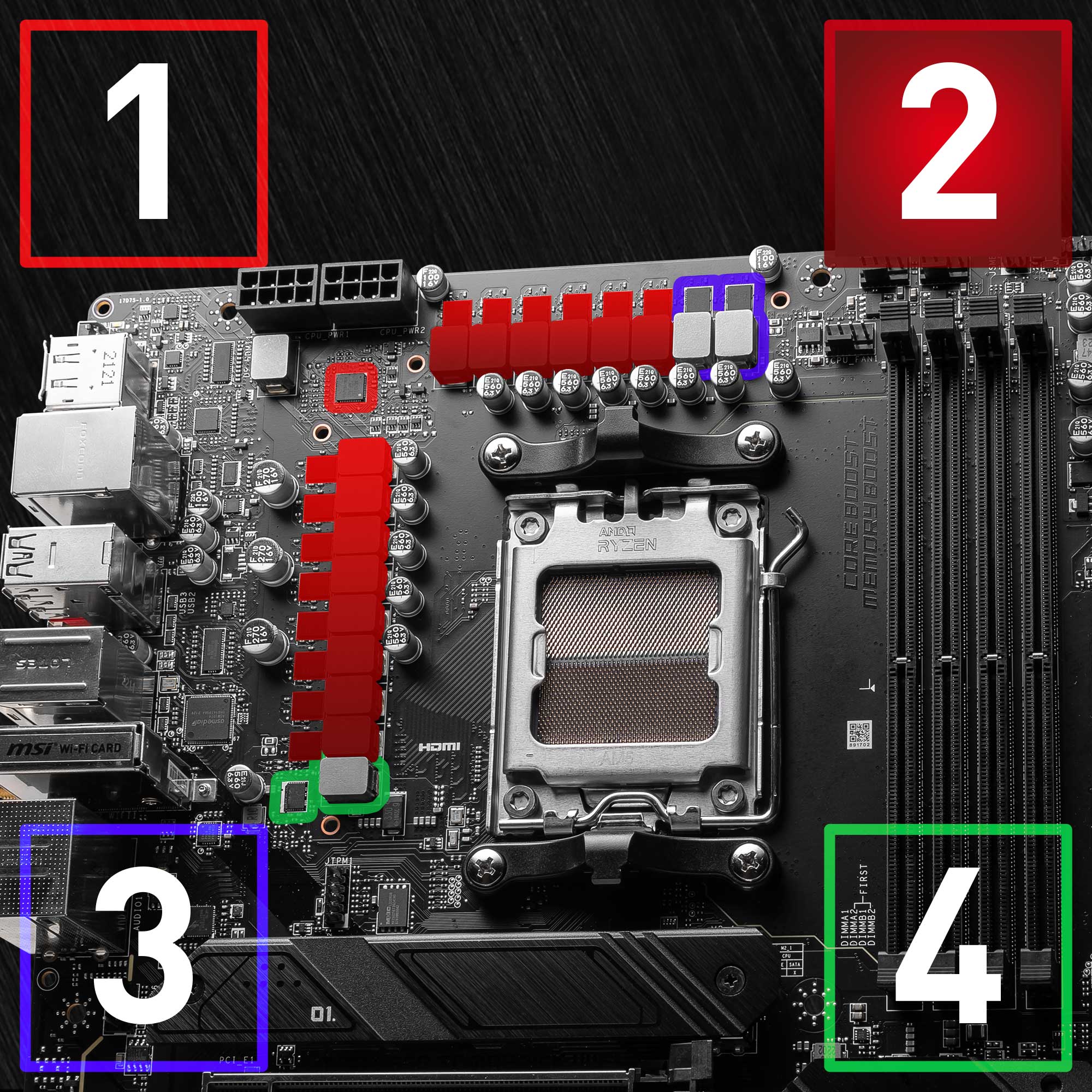 MSI MAG B650 TOMAHAWK WIFI AM5 AMD B650 SATA 6Gb/s DDR5 Ryzen 7000 ATX  Motherboard