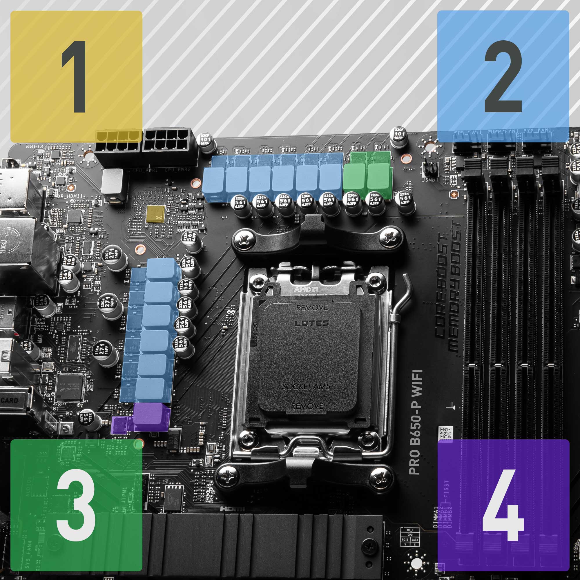 MSI PRO B650-S WIFI Desktop Motherboard - AMD B650 Chipset - Socket AM5 -  ATX 