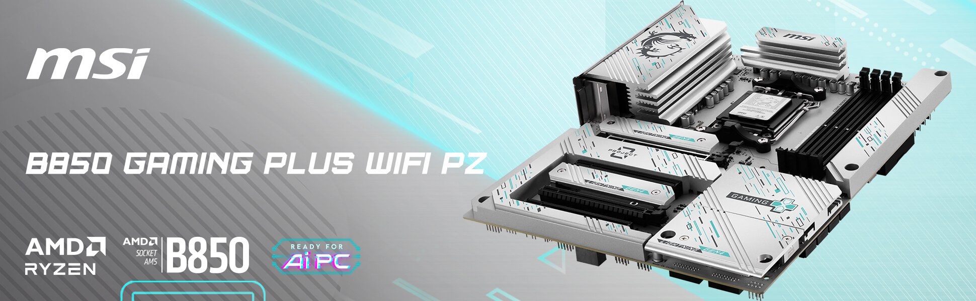 MSI B850 GAMING PLUS WIFI PZ AM5 AMD B850 ATX Back-Connect motherboard
