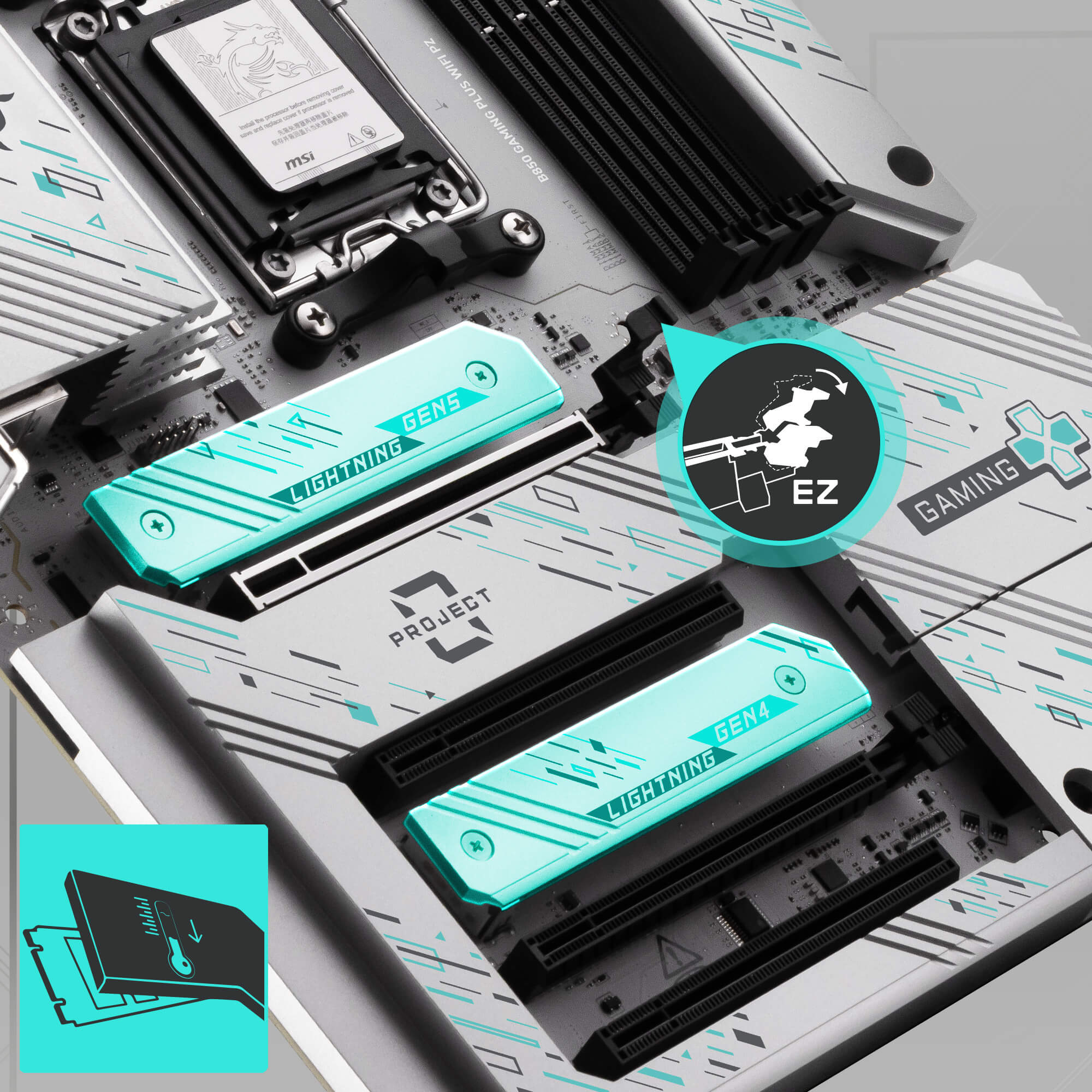 MSI B850 GAMING PLUS WIFI PZ AM5 AMD B850 ATX Back-Connect motherboard