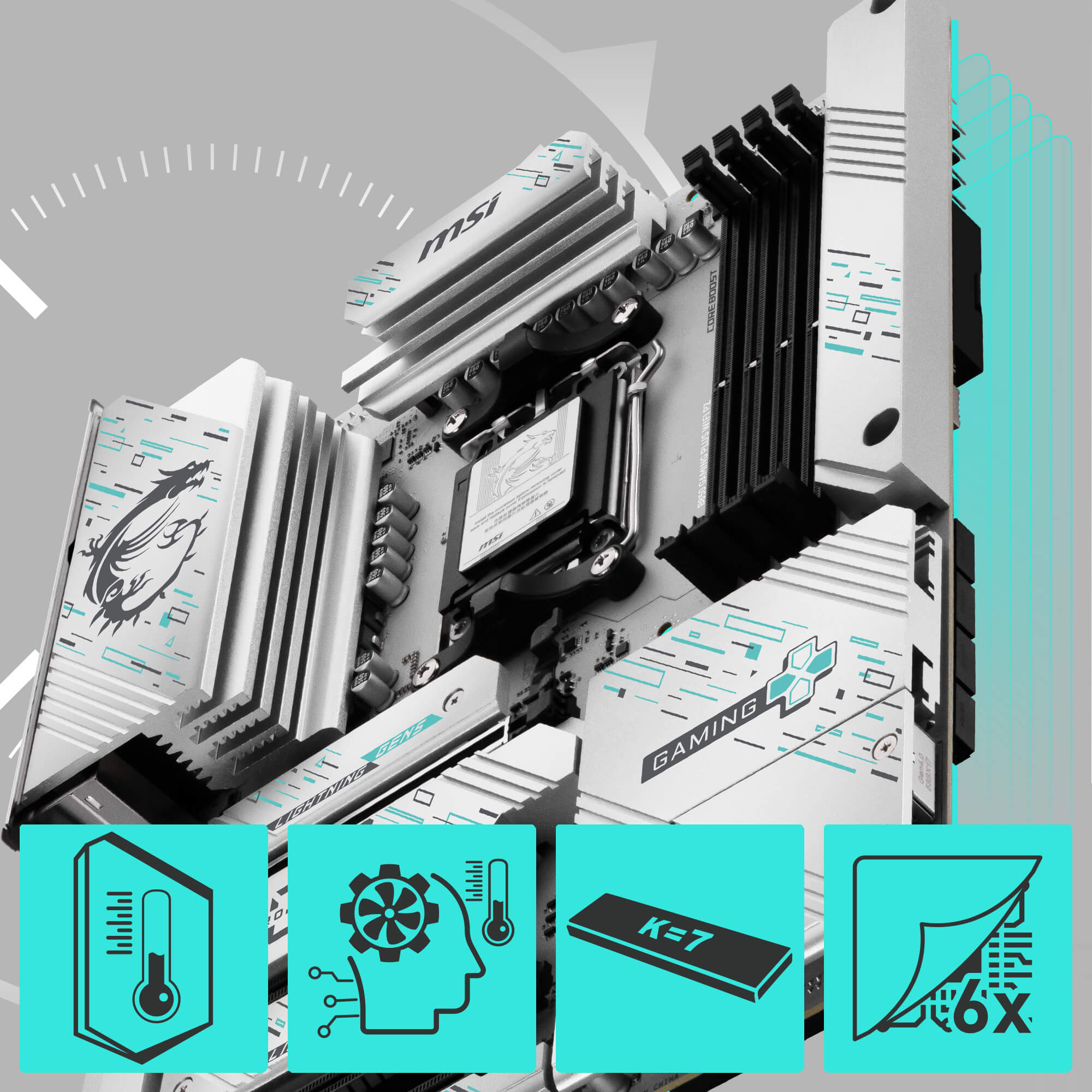 MSI B850 GAMING PLUS WIFI PZ AM5 AMD B850 ATX Back-Connect motherboard