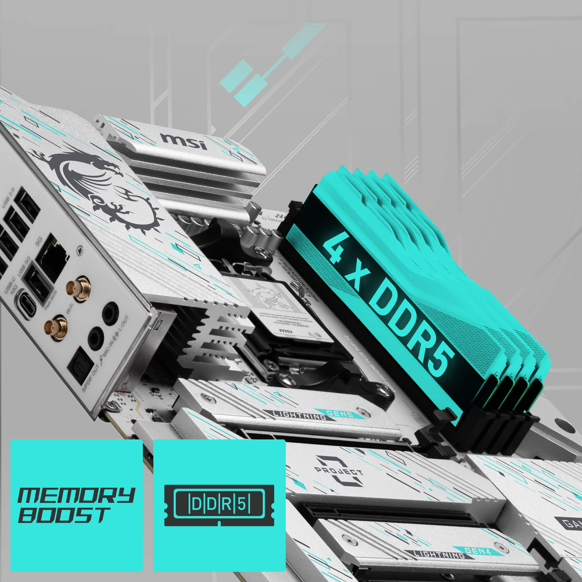MSI B850 GAMING PLUS WIFI PZ AM5 AMD B850 ATX Back-Connect motherboard
