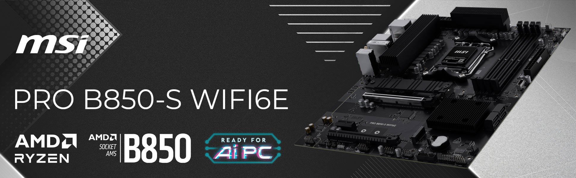 MSI PRO B850-S WIFI6E AM5 AMD B850 Motherboard