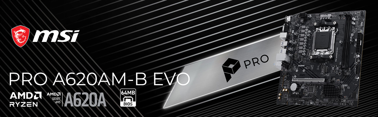 MSI PRO A620AM-B EVO AM5 AMD A620A mATX Motherboard