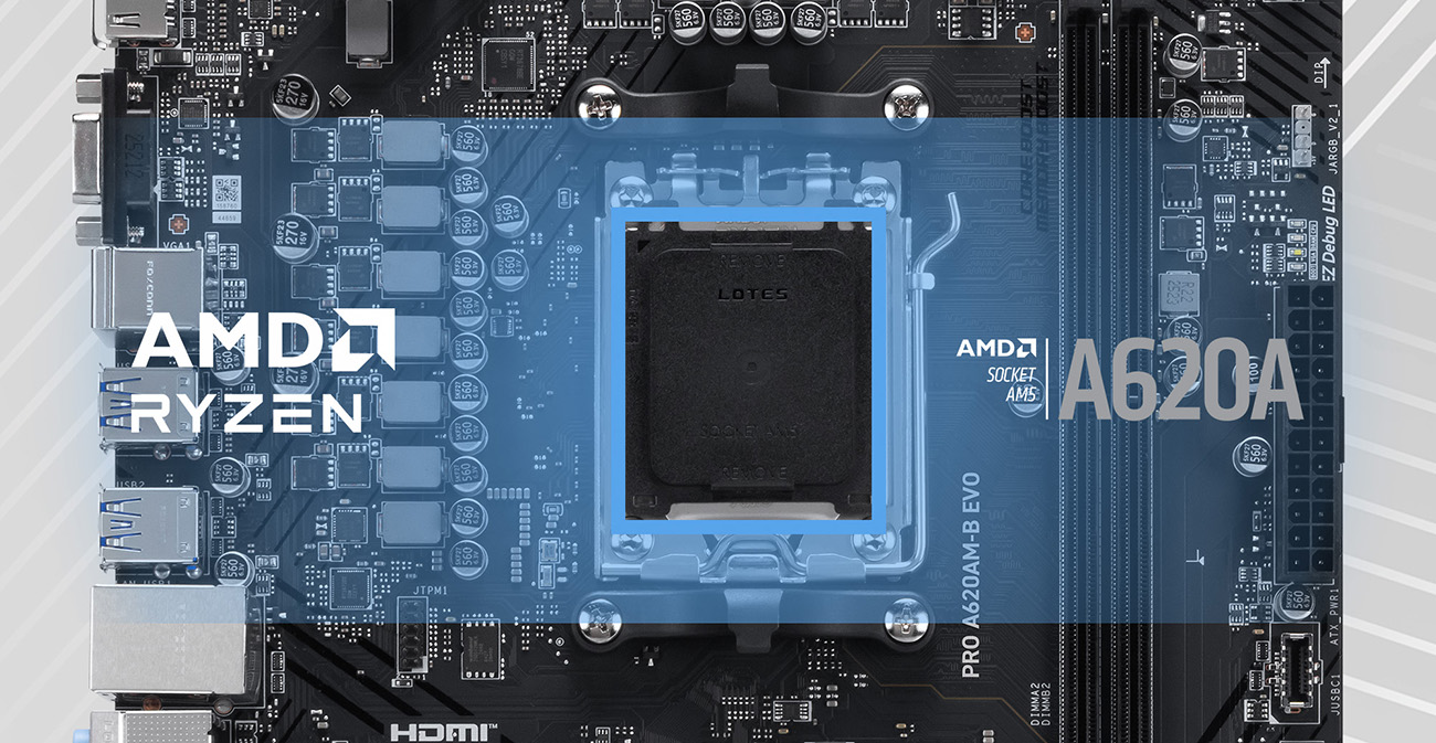 MSI PRO A620AM-B EVO AM5 AMD A620A mATX Motherboard