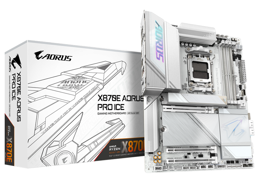 GIGABYTE X870E AORUS PRO ICE AM5 LGA 1718 MOTHERBOARD