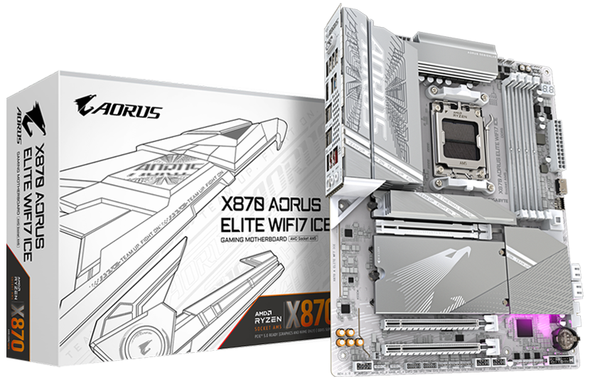 GIGABYTE X870 AORUS ELITE WIFI7 ICE AM5 LGA 1718 MOTHERBOARD