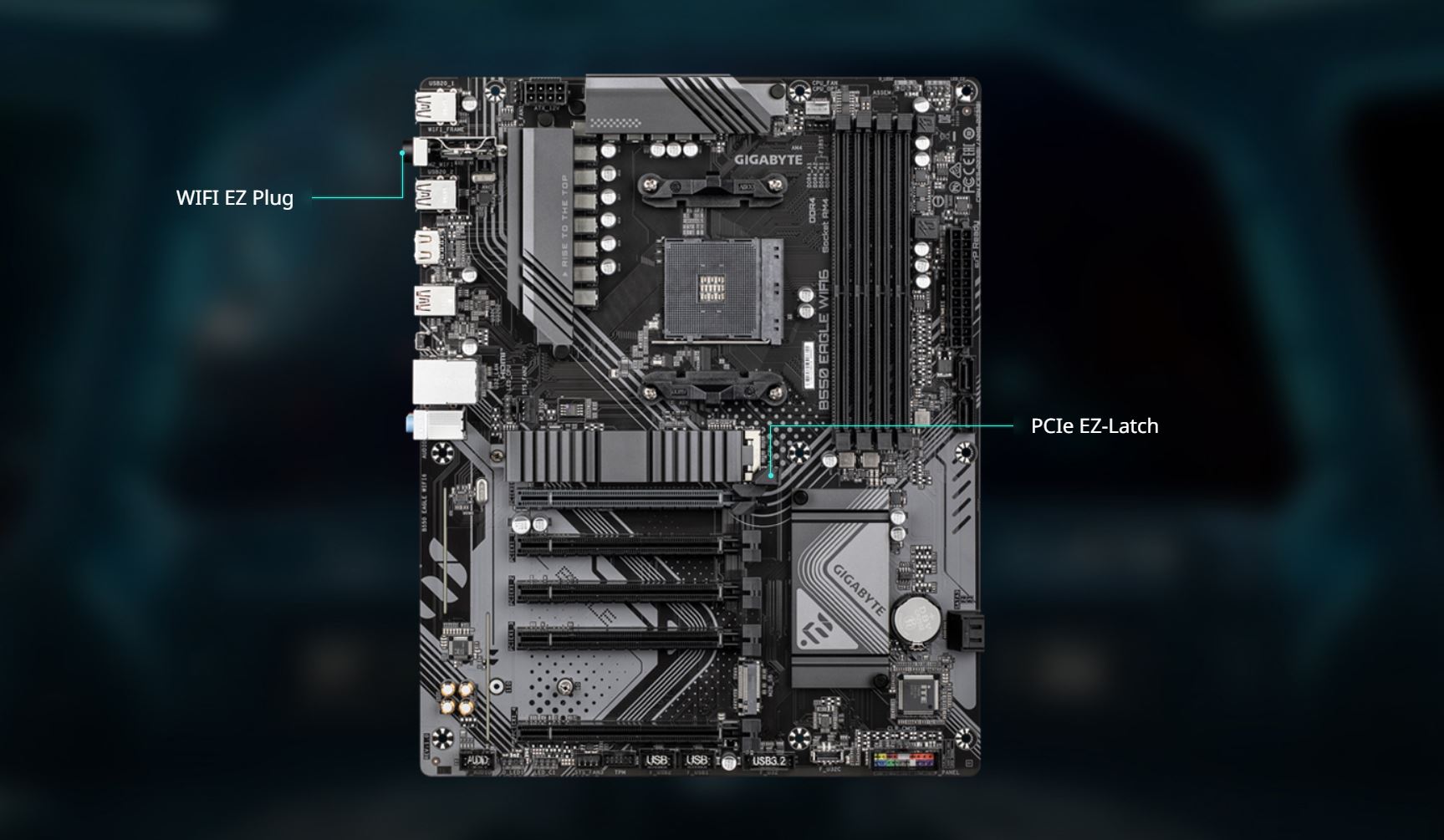 GIGABYTE B550 EAGLE WIFI6 Motherboard – ATX, AMD AM4 Socket, Supports Ryzen 5000 Series, DDR4