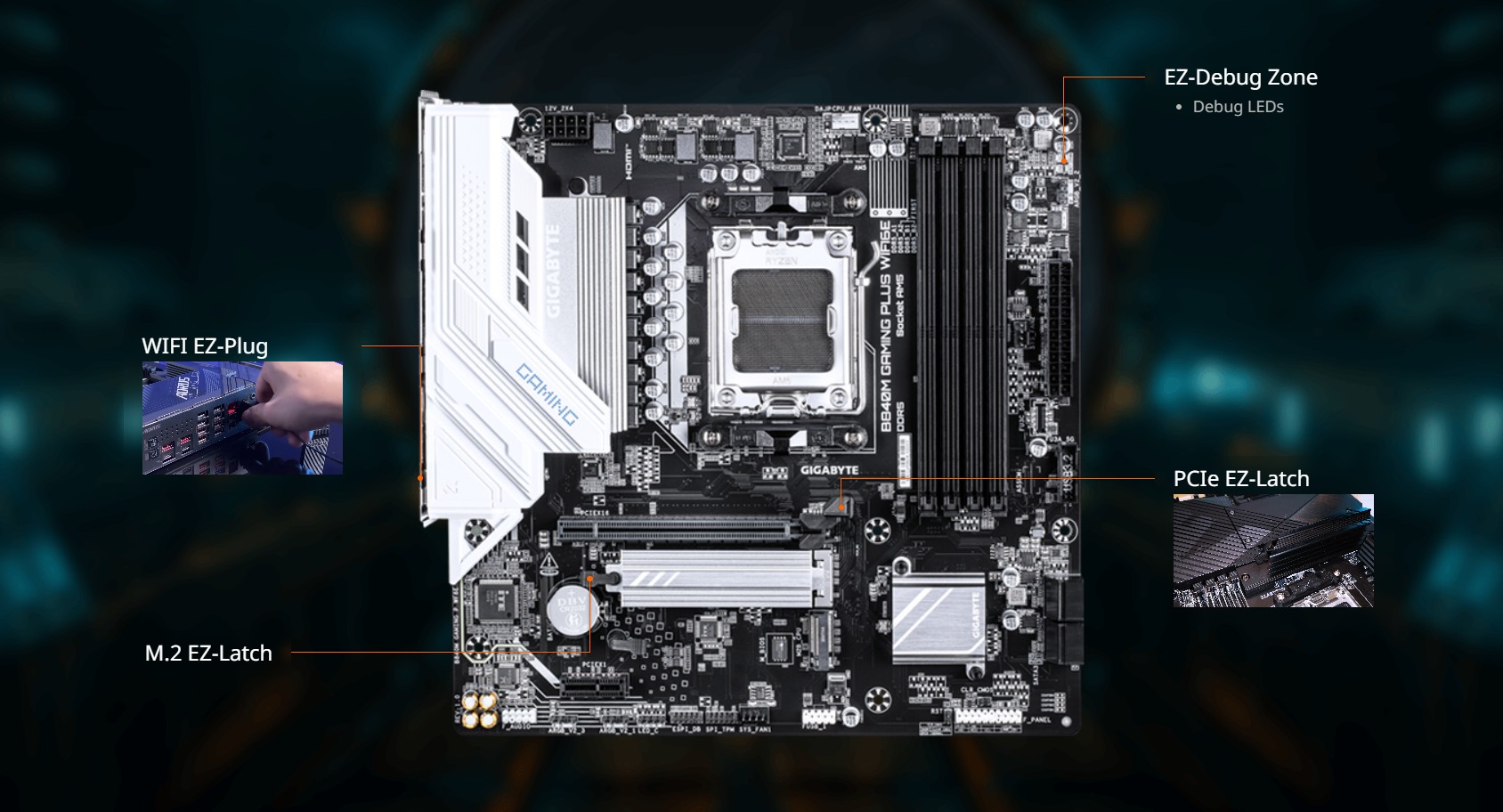 GIGABYTE B840M GAMING PLUS WIFI6E Motherboard