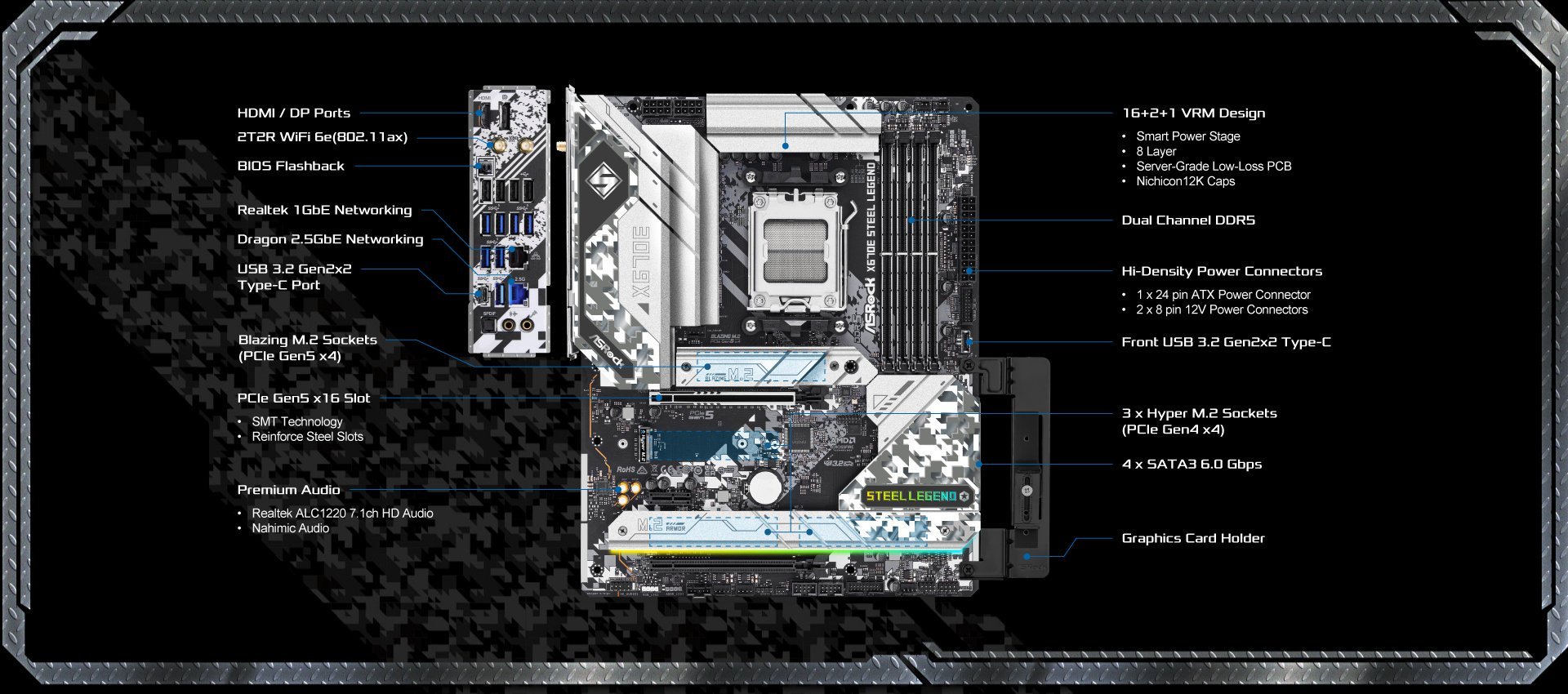 Carte mère ASROCK AM5 X670E Pro RS - ATX - SOCKET AMD AM5 - Scoop gaming