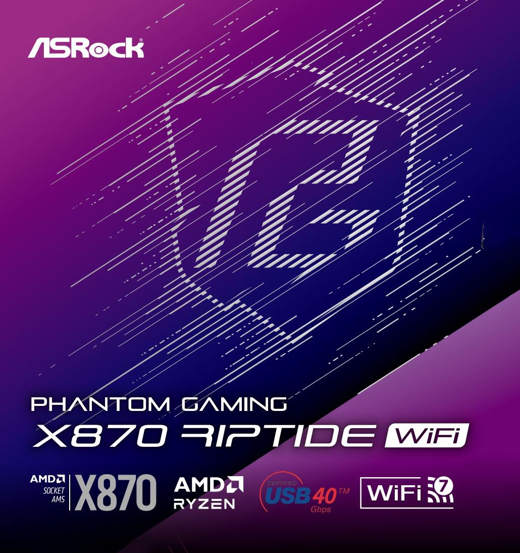 ASRock X870 RIPTIDE WIFI AM5 AMD ATX Motherboard