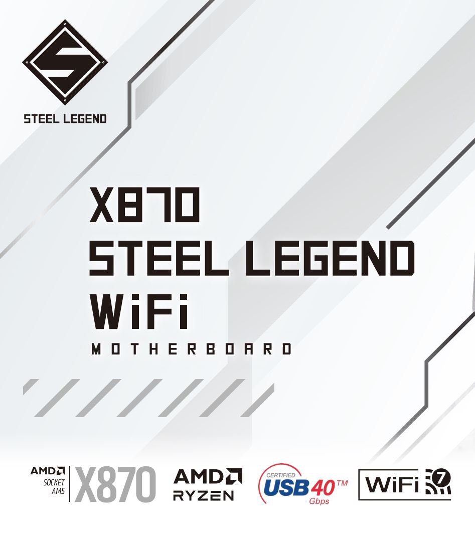 ASRock X870 STEEL LEGEND WIFI AM5 AMD ATX Motherboard