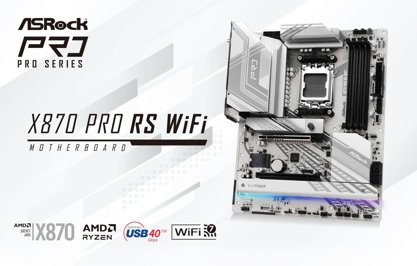 ASRock X870 PRO RS WiFi AM5 AMD ATX Motherboard