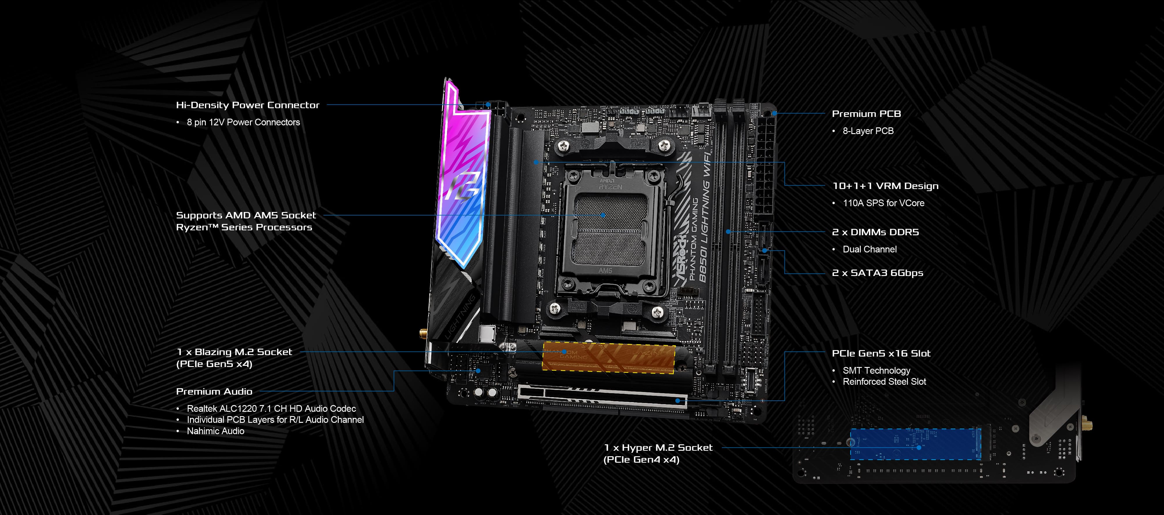 ASRock B850I Lightning WiFi Motherboard