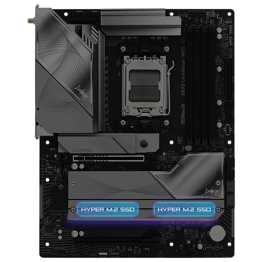 ASRock X870 LiveMixer WiFi AM5 AMD X870 ATX Motherboard