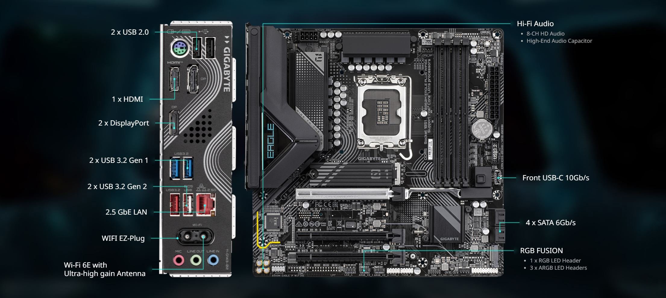 GIGABYTE B860M EAGLE PLUS WIFI6E Motherboard