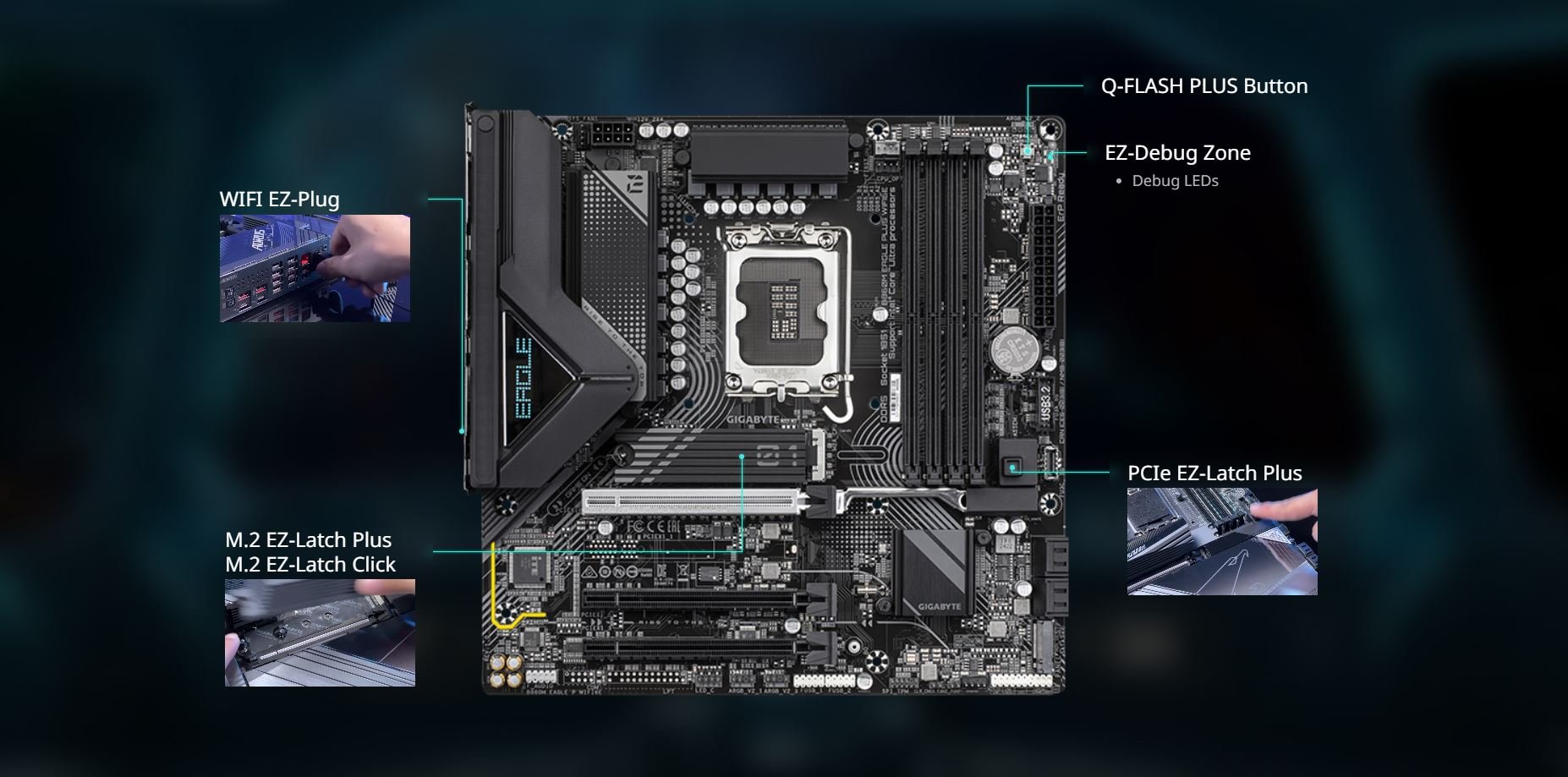 GIGABYTE B860M EAGLE PLUS WIFI6E Motherboard