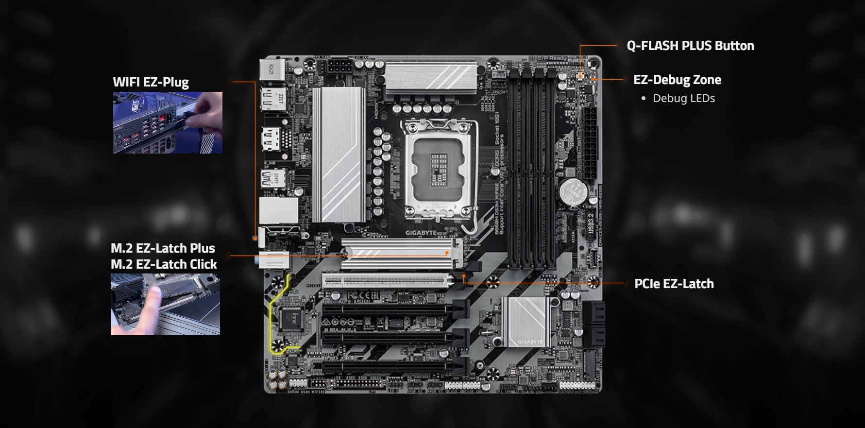 GIGABYTE B860M DS3H WIFI6E Motherboard