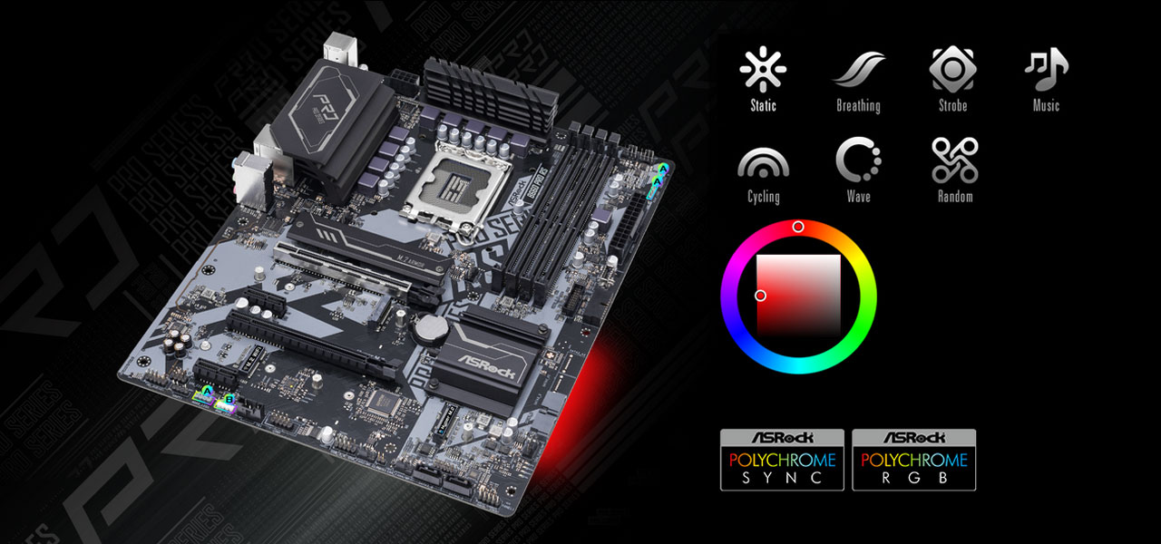 ASRock B660 PRO RS LGA 1700 Intel B660 SATA 6Gb/s DDR4 ATX 