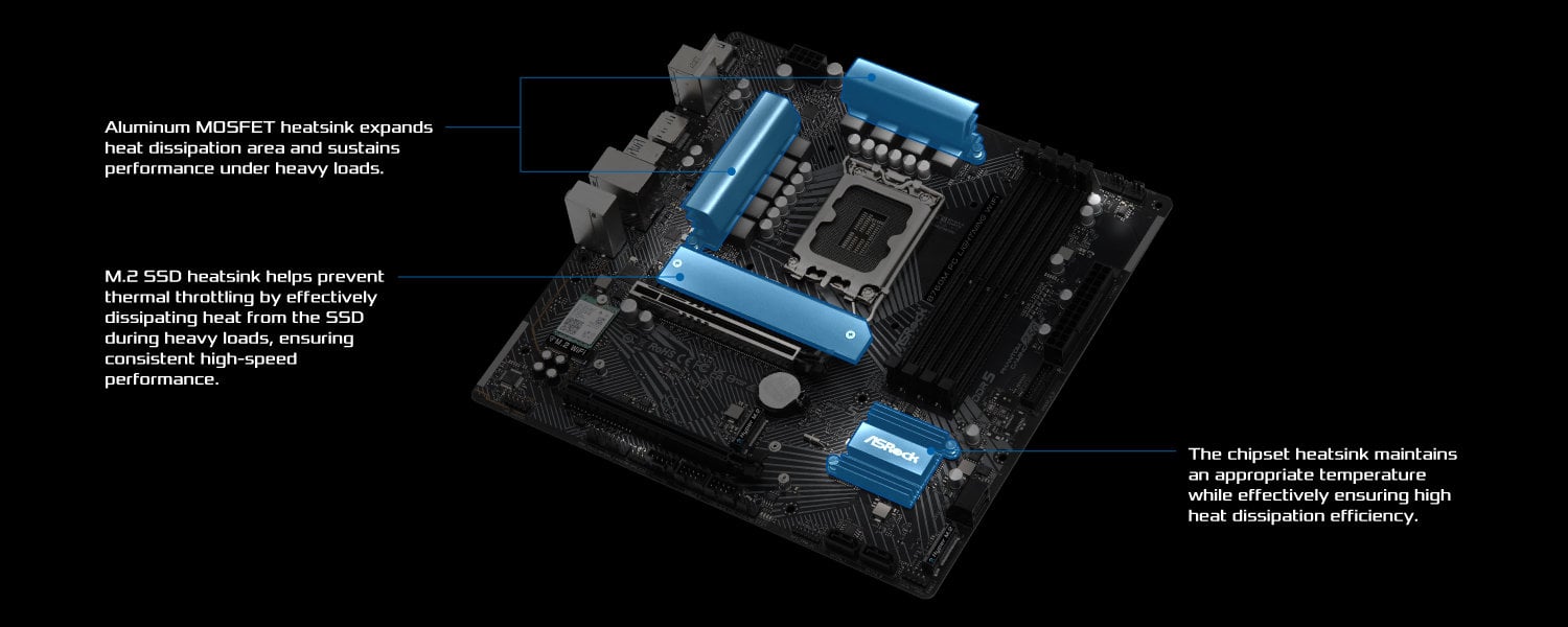 ASRock B760M PG Lightning WiFi Micro ATX Motherboard