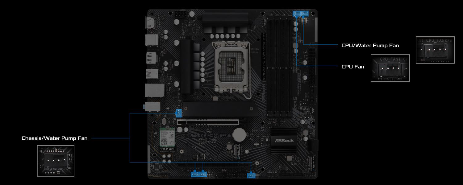 ASRock B760M PG Lightning WiFi Micro ATX Motherboard