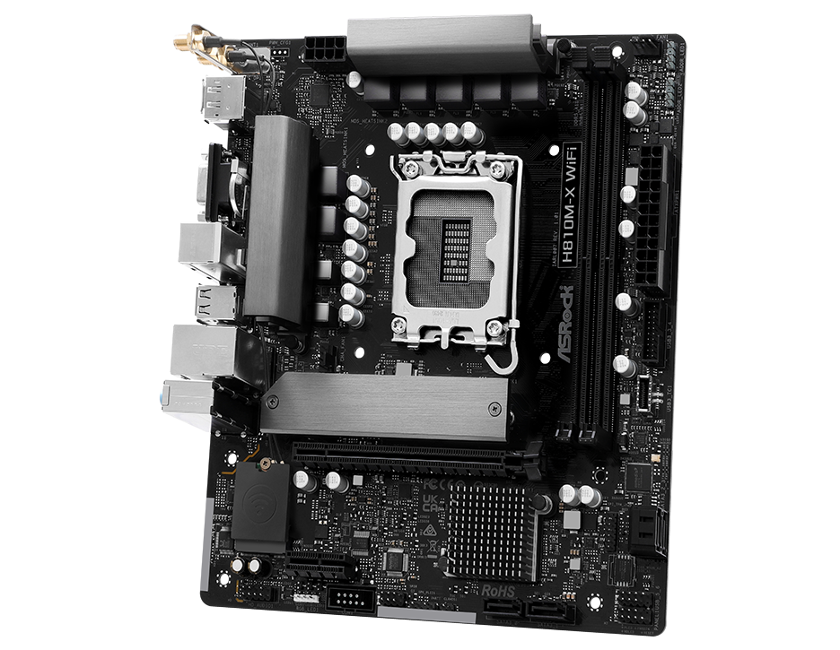 ASRock H810M-X WIFI LGA 1851 Intel H810 Micro ATX Motherboard
