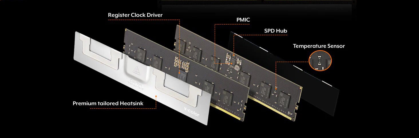 V-COLOR DDR5 OC R-DIMM Memory Ram for TRX50 Workstation
