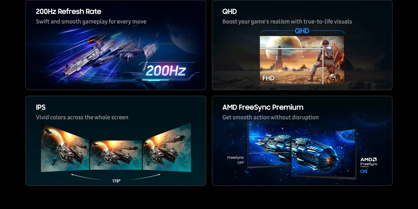 SAMSUNG 27” Odyssey G5 G53F QHD Resolution Gaming Monitor