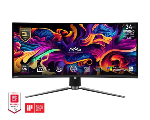 MSI MAG 341CQP QD-OLED Curved Gaming Monitor