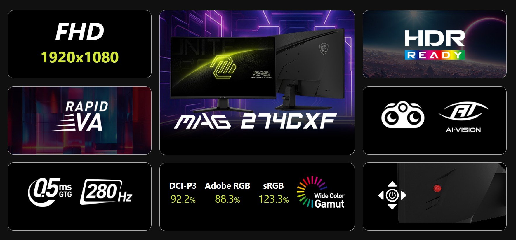 MSI MAG 274CXF FHD Curved Gaming Monitor