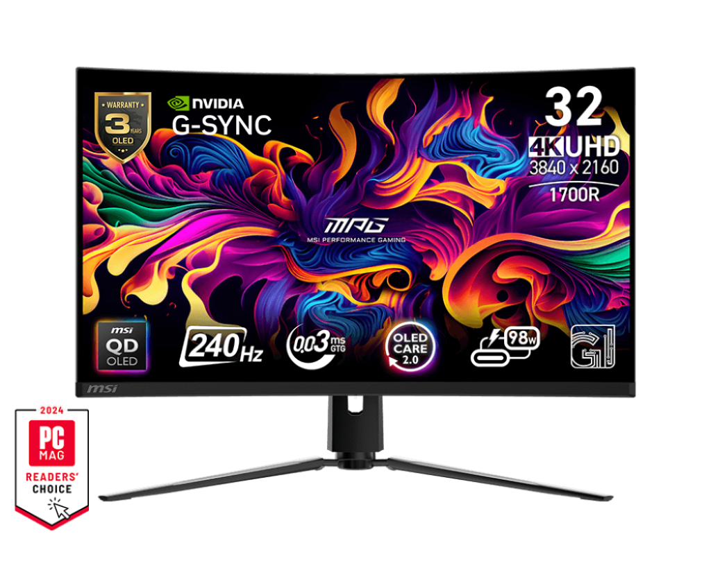 MSI MPG 321CURX Curved QD-OLED UHD Gaming Monitor