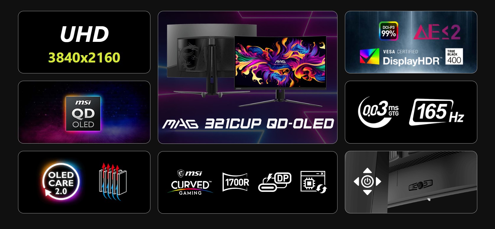 MSI MAG 321CUP Curved QD-OLED UHD Gaming Monitor