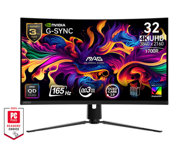 MSI MAG 321CUP Curved QD-OLED UHD Gaming Monitor