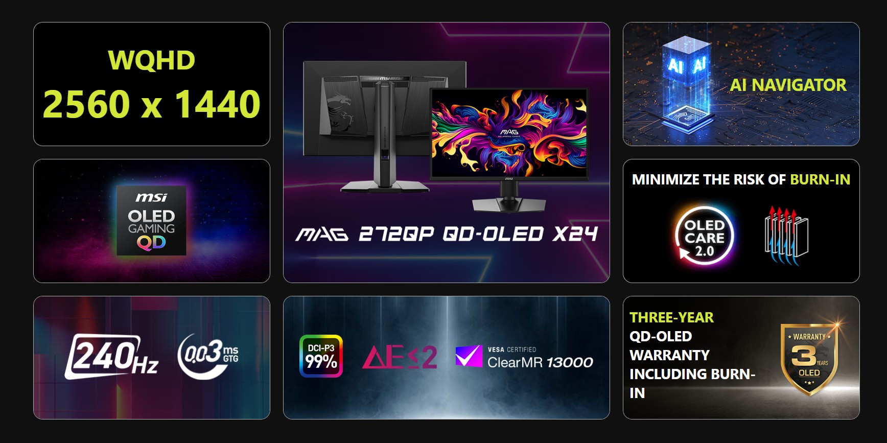 MSI MAG 272QP QD-OLED X24 Gaming Monitor