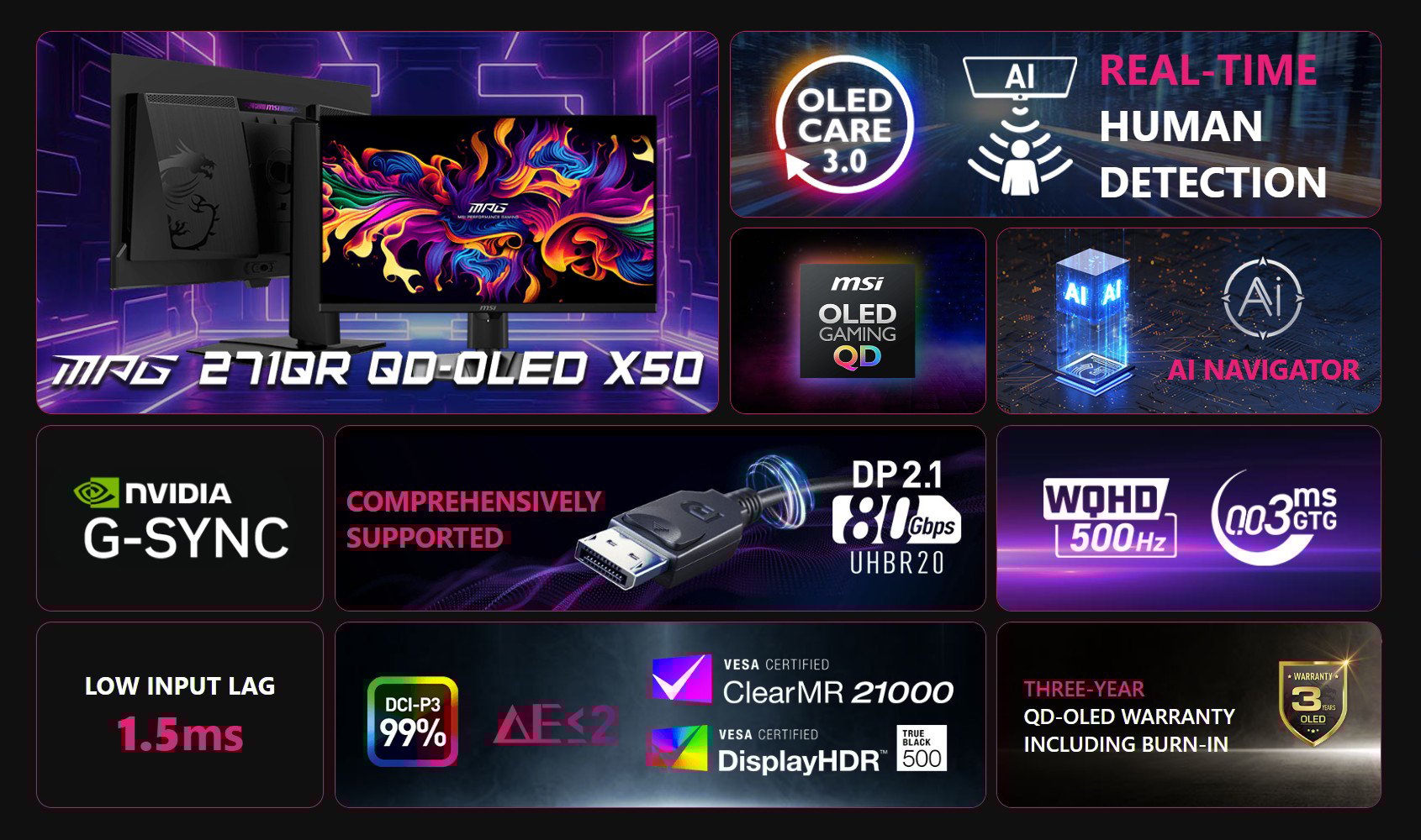 MPG 271QR QD-OLED X50 Gaming Monitor