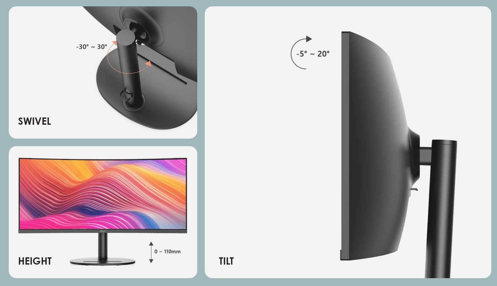 MSI Curved Modern MD342CQP VA UWQHD Monitor