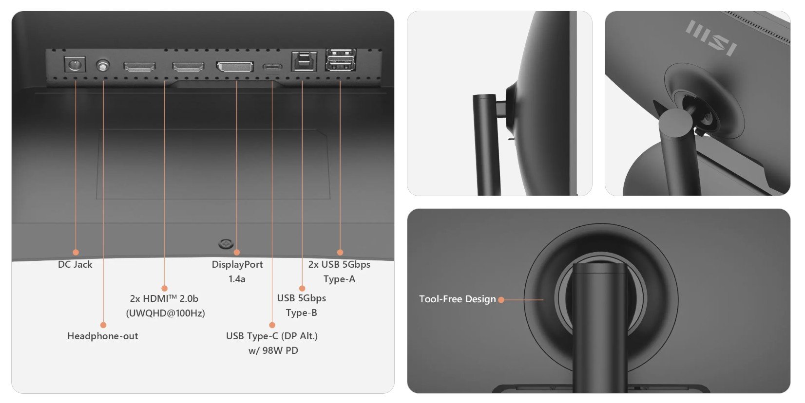 MSI Curved Modern MD342CQP VA UWQHD Monitor