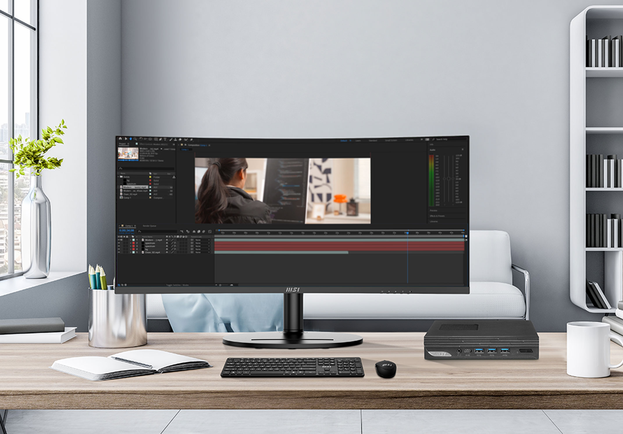 MSI Curved Modern MD342CQP VA UWQHD Monitor