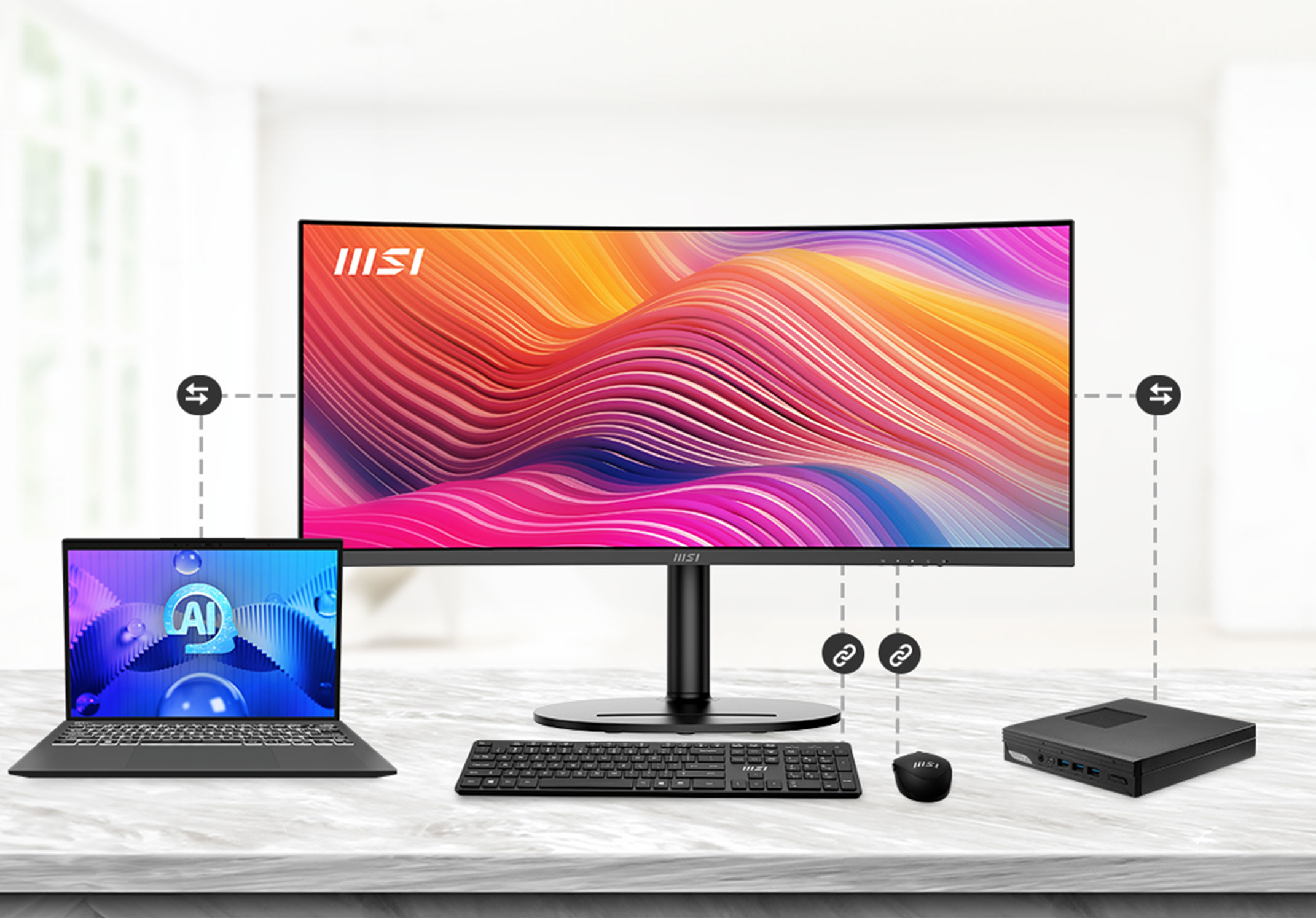 MSI Curved Modern MD342CQP VA UWQHD Monitor